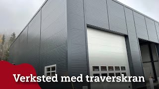 Isolert verksted med traverskran [upl. by Mcquillin23]