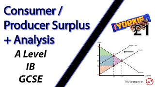 ConsumerProducer Surplus  Analysis  A Level IB and GCSE Economics [upl. by Nawrocki]