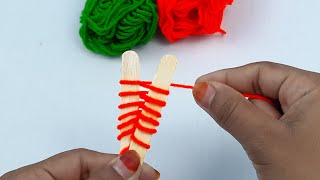 Amazing Hand Embroidery flower design trick with ice cream stick New Hand Embroidery flower idea [upl. by Aissatsana]