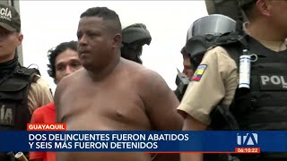 2 delincuentes fueron abatidos y 6 fueron detenidos por la Policía en Guayaquil [upl. by Corwun]