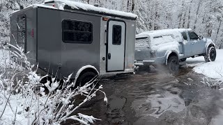 Cargo Trailer Camper  Late Season Snowstorm [upl. by Nana]