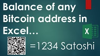 Balance of any Bitcoin address into Excel Macro included [upl. by Reace]