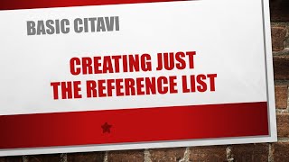 7 Reference List with Citavi [upl. by Schriever]