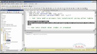 introduction to sql server 2008  create index using tsql [upl. by Assiren]