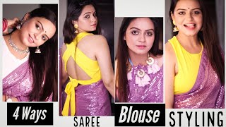 साड़ी को DIFFERENT तरीक़ों से STYLE करें  Saree Blouse Styling Tips ethnicroop saree [upl. by Urbas]