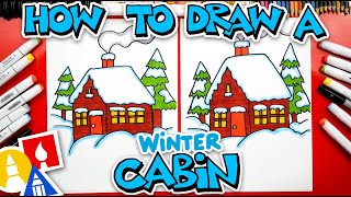 How To Draw A Winter Cabin [upl. by Erodavlas]