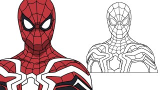 How To Draw SpiderMan Integrated Suit Drawing [upl. by Surat]