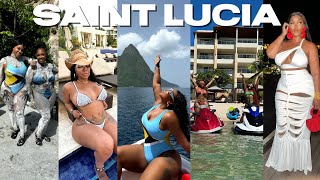 ST LUCIA 🇱🇨 GIRLS TRIP  FOAM PARTY •WATERFALL •MUD BATH • PARTYING WITH LOCALS  Gina Jyneen VLOGS [upl. by Rochella]