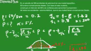 Construcción intervalo para aproximar proporción accidentes en una ciudad [upl. by Artekal]