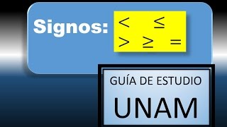 Signos de Igualdad y Desigualdad  UNAM Guía de estudio [upl. by Berga]