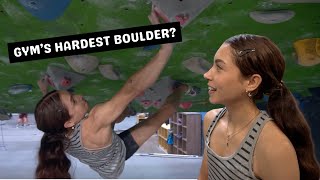 Trying the hardest boulder in the gym NEW ROOF SET [upl. by Samella296]