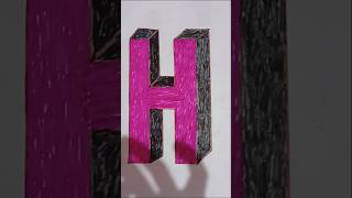 H 3D letter drawing viralvideo drawing foryou trending [upl. by Nuawd]