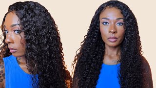 Perfect Beginner Friendly Wig 24 Inch Deep Curly 100 Brazilian Virgin Hair Wig Premium Lace Wig [upl. by Ravahs]