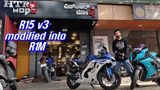 R15v3 MODIFIED INTO R1M in just 45000rs  PROJECT M  HTRZ MODS [upl. by Guillemette]