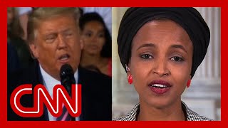 Ilhan Omar responds to Trumps racist attack He spreads the disease of hate [upl. by Amiarom]