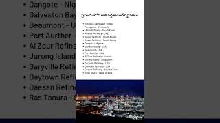 Worlds Largest Oil Refineries 2024 shorts ytshorts shivasir shivanconcepts [upl. by Gaeta]