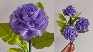 DIYHow To Make Satin Ribbon Rose FlowersTutorial Ribbon Beautiful Flowers [upl. by Nysilla]