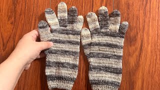 تريكو  قفازات بخيط الجوارب  Learn to Knit Gloves [upl. by Bausch]