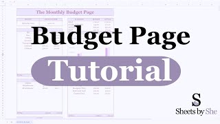 Master Your Finances  Monthly Budget Template Tutorial by Sheets by She [upl. by Yelha]