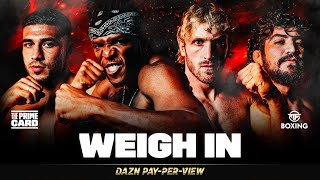 KSI VS TOMMY FURY amp LOGAN PAUL VS DILLON DANIS  THE PRIME CARD WEIGH IN LIVESTREAM [upl. by Ardnasal564]