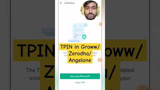 TPIN Groww Zerodha Angelone [upl. by Ggerc541]