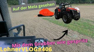 LohnerVLOG406 Kurz zur Mela Tehnos Butterfly und MF 9S425 I Mit dem Flachgrubber wie gespritzt [upl. by Danika]