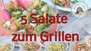 Salate zum Grillen  5 verschieden Salat Ideen als Grillbeilage [upl. by Lertnom]