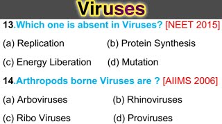 MCQ on Viruses  Virology most important Questions [upl. by Tlok]