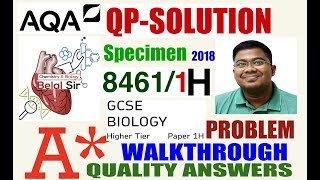 AQA GCSE BIOLOGY 84611H SPECIMEN 2018 QP solution [upl. by Tumer]