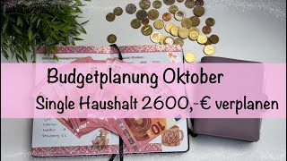 Oktober Budgetplanung als Single  Geldsparen mit Umschlagmethode [upl. by Eslud]