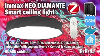 60 Immax NEO Diamante Zigbee ceiling light integration Home Assistant Legrand Smart Home  Control [upl. by Amii]