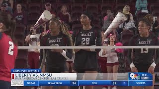 NMSU volleyball sweeps homestand against Liberty [upl. by Trilly]