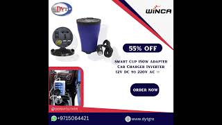 WINCA Smart Cup 150w Adapter Car Charger Inverter 12V DC to 220V AC with Dual USB  971506442129 [upl. by Evered]