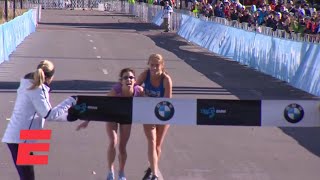 Marathoner heroically finishes Dallas Marathon with help of fellow runner  ESPN [upl. by Enomys632]