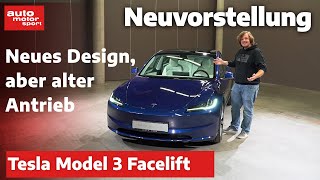 Neuvorstellung Tesla Model 3 Facelift  IAA Mobility 2023  auto motor und sport [upl. by Naitsirhc]