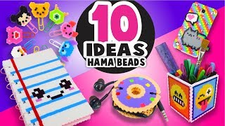 10 IDEAS para la ESCUELA con HAMA  PERLER BEADS Parte 2 ★ Así o más fácil ★ [upl. by Ynnaffit]