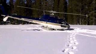 Helicopter deep snow landing and takeoff [upl. by Antipas819]