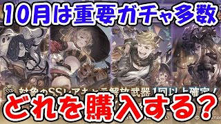 【グラブル】10月重要ガチャ多数！どれを購入する？（スタレ）（グラフェス）（レジェフェス）（天井）「グランブルーファンタジー」 [upl. by Inaliak]