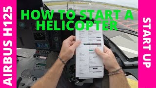 Helicopter FULL STARTUP SEQUENCE  With checklist  Airbus H125 [upl. by Anitsirhk]