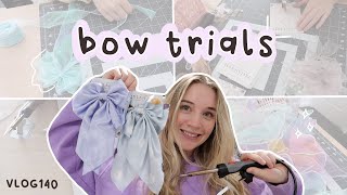 trialing ribbon bows for my massive online april launch  soldering iron lace bows VLOG140 [upl. by Fanchet875]