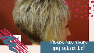 How To Short Stacked Haircut and Bob Haircut with Bangs by Radona [upl. by Elyl]