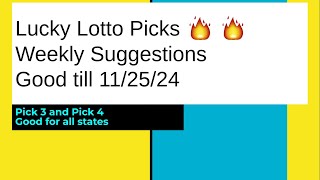 🔥💰Lucky Lotto Picks Weekly Suggestions Pick 3 amp 4 Good till 112524 [upl. by Artenak776]