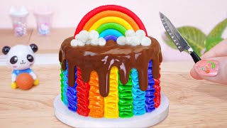 Colorful Rainbow Cake 🌈 Tasty Miniature Rainbow Chocolate Cake Decoration For Summer Party [upl. by Tannie]