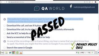 QA WORLD PRIVACY POLICY EXAM  100 PASSED [upl. by Akyre289]