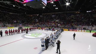 Finland sings the national anthem to celebrate a gold medal at IIHFWorlds [upl. by De]