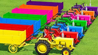 MINI TROLLEY amp MINI TRACTOR OF COLORS IN FS22  FARMING SIMULATOR 22 [upl. by Annaierb]