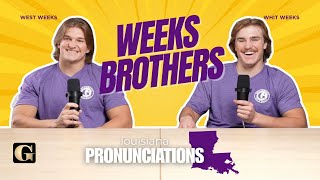 LSU FOOTBALLs WEEKS BROTHERS vs LOUISIANA PRONUNCIATION  Gordon McKernan Injury Attorneys [upl. by Christiansen838]