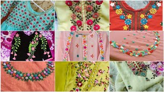 hand embroidery designs for dresses 2024hand embroidery designs for kurti neck [upl. by Arela336]