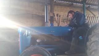 Fordson Dexta cold start 1c [upl. by Esyak]