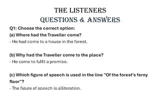 The listeners poem question and answers [upl. by Ambrosia887]